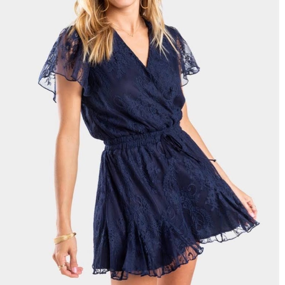 Bettie Lace Navy Romper- Small (Francesca’s)